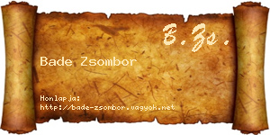 Bade Zsombor névjegykártya